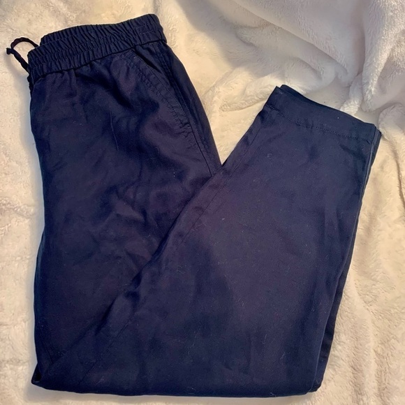 Talbots Pants - Talbots Pants Size 4 Navy Blue Drawstring Lyocell Relaxed Fit Lightweight